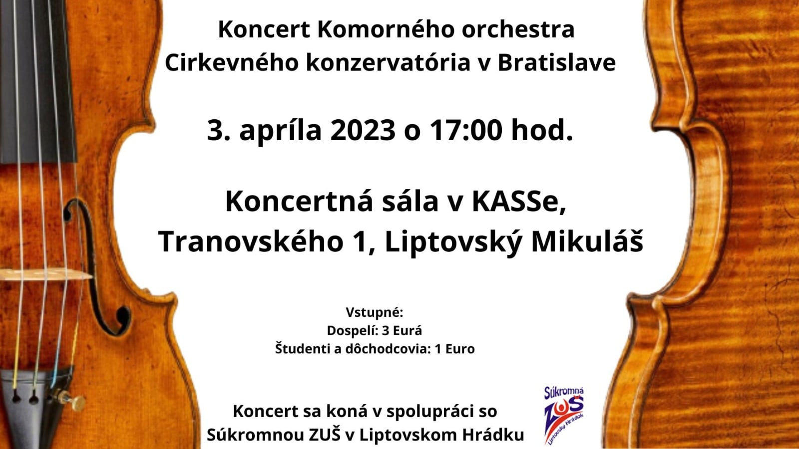 Koncert komorného orchestra CKBA