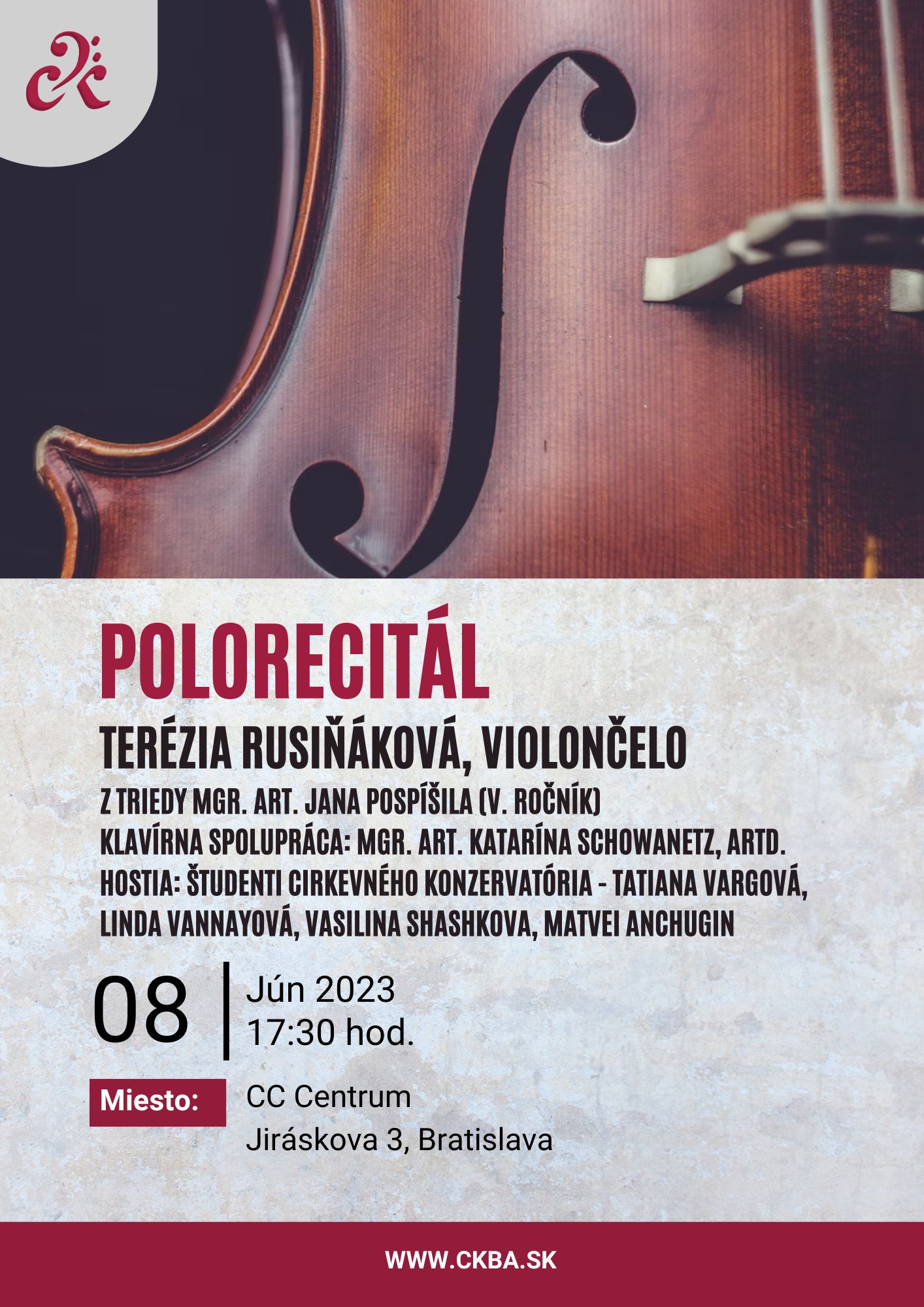 koncert – violončelový polorecitál