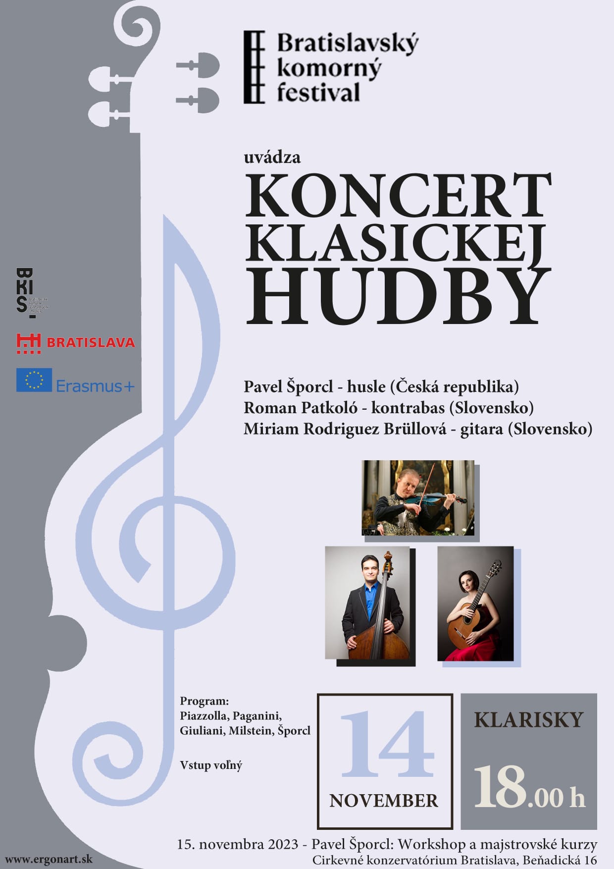 Husľové majstrovské kurzy P. Šporcla a komorný koncert