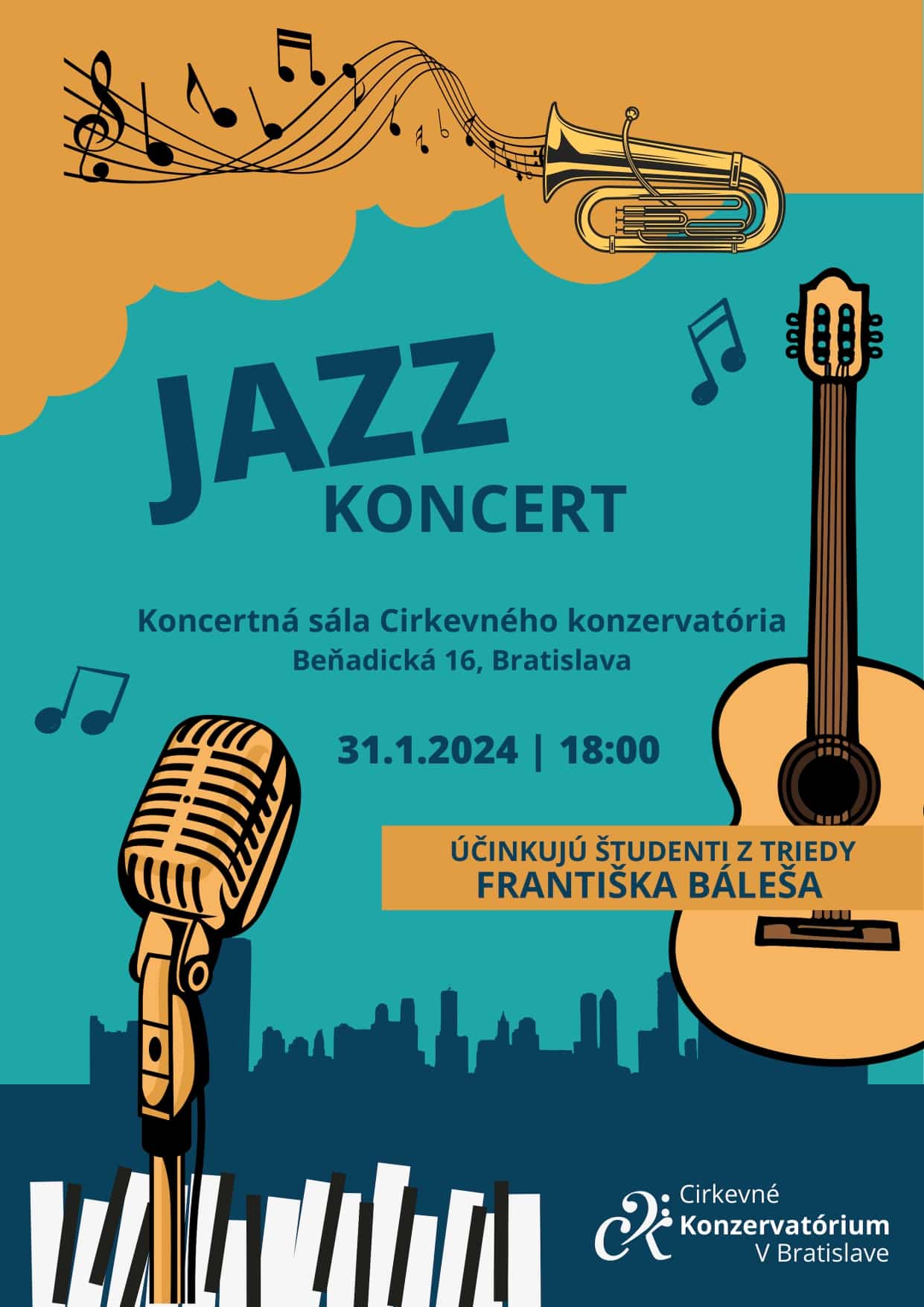 Jazz koncert – koncert študentov špecializácie populárna hudba